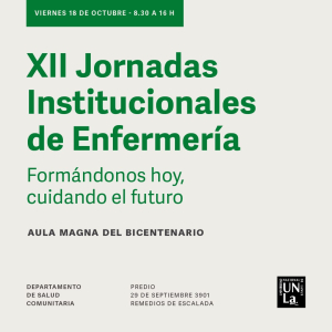 XII Jornadas institucionales de Enfermería